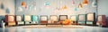 Nostalgic Collection: Assorted Vintage TVs with Pastel Screens