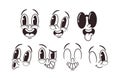 Nostalgic Collection Of Black And White Retro Emojis, Evoking The Charm Of Classic Emoticons From The Early Digital Era