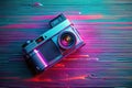 A Nostalgic Dive into the 90s GlitchEffect Retro VHS Camera Rewind Perfect for Overlay or Background Design Royalty Free Stock Photo