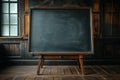 Nostalgic education setting Vintage blackboard or school slate backdrop Royalty Free Stock Photo