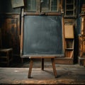 Nostalgic education setting Vintage blackboard or school slate backdrop Royalty Free Stock Photo