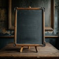 Nostalgic education setting Vintage blackboard or school slate backdrop Royalty Free Stock Photo