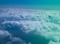 Nostalgic effect Cloud below and blue sky beyond horizon for background use Royalty Free Stock Photo