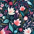 Nostalgic floral pattern artwork