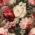 Nostalgic Floral Seamless Pattern AI Generated