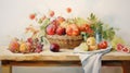 Nostalgic Fruit Painting: Uhd Image In The Style Of Oleg Shuplyak And Willem Haenraets Royalty Free Stock Photo