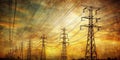 A Nostalgic Glimpse into Vintage Power Transmission Exploring the History of Electric Infrastructure through a Retro