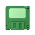 Nostalgic green floppy disk resting on a clean background Royalty Free Stock Photo