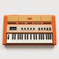 Nostalgic Handheld Orange Synthesizer With Retro Feel