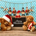 Nostalgic home christmas decoration with antique toys Royalty Free Stock Photo