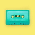 Nostalgic image of a cassette tape, isolated and presented in punchy pastel colors, blank for creative customization