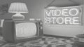 A nostalgic journey through time exploring the retro vibes of a vintage video store with classic decor elements Royalty Free Stock Photo