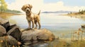 Nostalgic Labrador Retriever Puppy Illustration By Steve Henderson