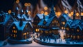 Nostalgic Magic: Miniature City on a Snowy Christmas Night