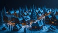 Nostalgic Magic: Miniature City on a Snowy Christmas Night