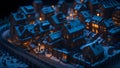 Nostalgic Magic: Miniature City on a Snowy Christmas Night