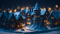 Nostalgic Magic: Miniature City on a Snowy Christmas Night