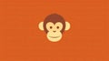 Nostalgic Minimalist Monkey Logo On Orange Background