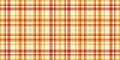 Nostalgic pattern check background, commercial vector tartan texture. Pillow fabric plaid seamless textile in cornsilk and amber Royalty Free Stock Photo