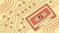 Nostalgic Retro Cassette Tape on Stylized Circuit Board, vector design Generative AI Royalty Free Stock Photo