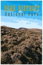 WPA inspired retro travel poster of the Peak District National Park, UK