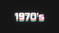 A nostalgic retro typography motion graphic for the 1970\'s with scrolling looping colourful animation in 4k UHD 30p