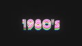 A nostalgic retro typography motion graphic for the 1980\'s with scrolling looping colourful animation in 4k UHD 30p