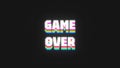 A nostalgic retro typography motion graphic with the words Game Over with scrolling looping colourful animation in 4k UHD 30p