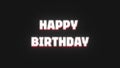 A nostalgic retro typography motion graphic with the words Happy Birthday to celebrate with scrolling looping colourful animation