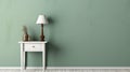 Nostalgic Romanticism Green Room With Wood Table And Lamp