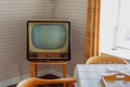 Nostalgic room with an old television Royalty Free Stock Photo