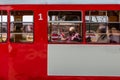 Nostalgic tram used in Antalya Turkey. Red Tram
