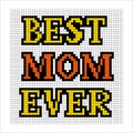 Nostalgic typographic pixelart Moms illustration