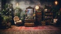 nostalgic vintage room background Royalty Free Stock Photo