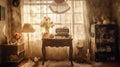 nostalgic vintage room background Royalty Free Stock Photo