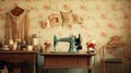 nostalgic vintage room background Royalty Free Stock Photo