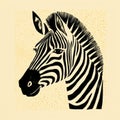 Nostalgic Zebra Head Illustration With Subtle Tonal Values