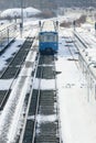Nostalgy Train in the Winter Landscape of Munich.