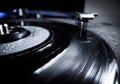 A nostalic vinyl record in close-up - blurry background Royalty Free Stock Photo