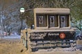 Nostrand Avenue Station in Nor'Easter Royalty Free Stock Photo