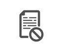 Not allowed document icon. No file sign. Vector
