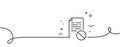 Not allowed document line icon. No file sign. Continuous line with curl. Vector