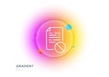 Not allowed document line icon. No file sign. Gradient blur button. Vector
