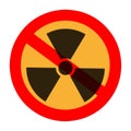 not allowed nuclear radiation on white Royalty Free Stock Photo