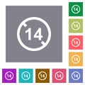 Not allowed under 14 square flat icons Royalty Free Stock Photo