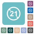 Not allowed under 21 rounded square flat icons Royalty Free Stock Photo