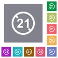 Not allowed under 21 square flat icons Royalty Free Stock Photo