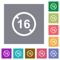 Not allowed under 16 square flat icons Royalty Free Stock Photo