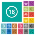 Not allowed under 18 square flat multi colored icons