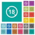 Not allowed under 18 square flat multi colored icons Royalty Free Stock Photo